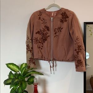 Free People - Embroidered Jacket 💐 Crushed Velvet